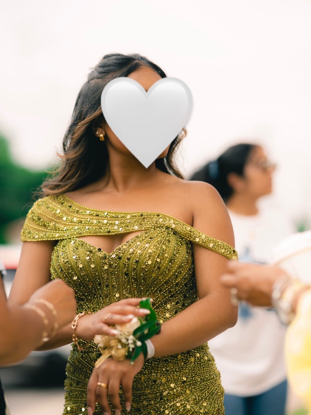 Off-Shoulder Olive Green Sequin Evening/Prom Dress - Picture 3 of 3